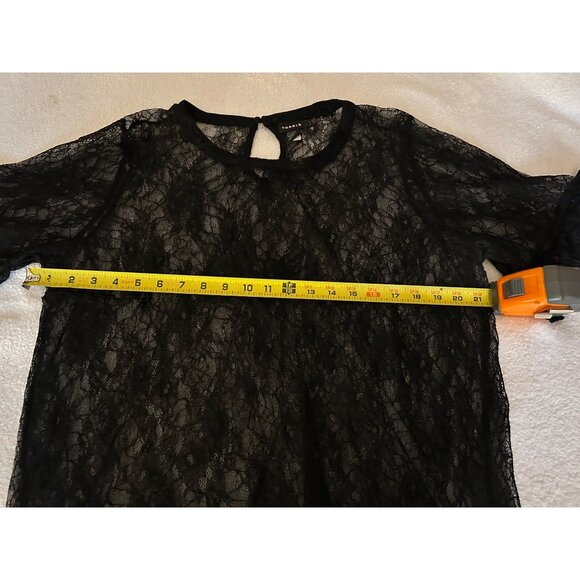 Torrid Black Lace Sheer Blouse Top Women’s Plus Size 2 Short Sleeve Romantic Got - Picture 3 of 9